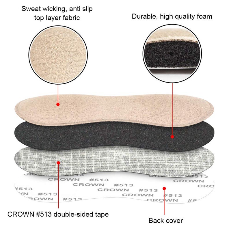 Dr.Foot Dr. Foot's Heel Grips Liner Insert for Shoes Too Big, Shoe Inserts Liners for Loose Shoes, Preventing Heel Slipping, Rubbing, Non-Slip (Beige) - Image 5